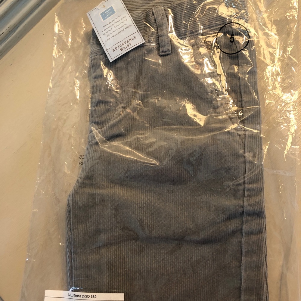 Janie and Jack, 
Sz 5 Gray Corduroy Pants
